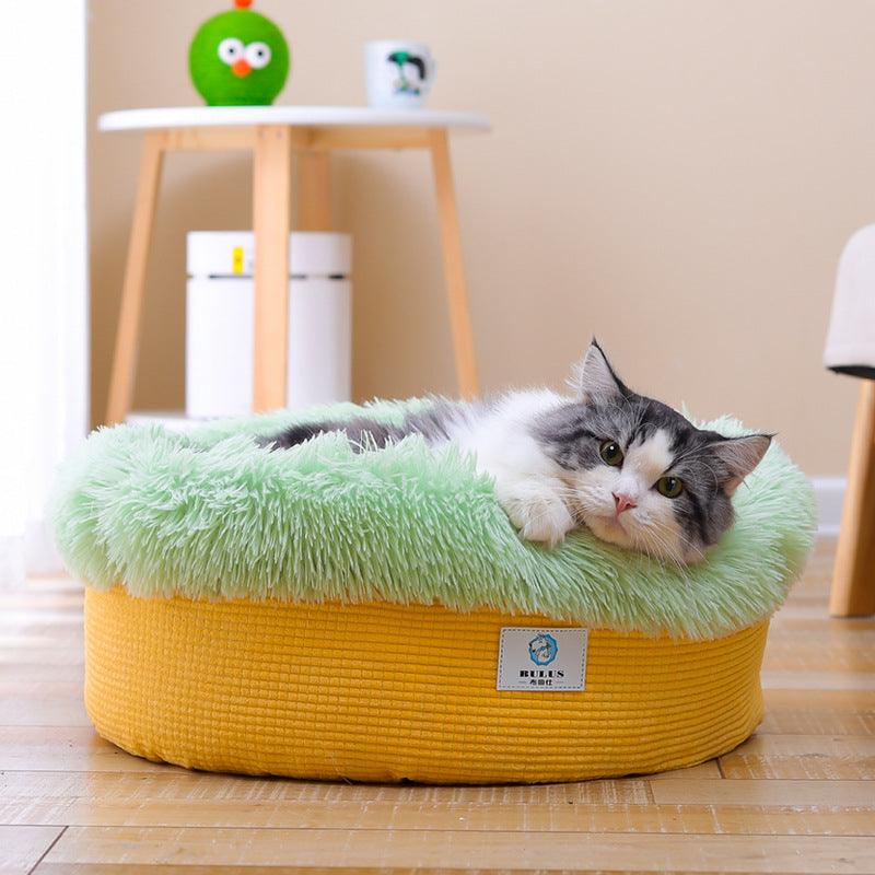 Luxury Plush Winter Nest: Cozy And Stylish Pet Bed For Deep Sleep Dog Hugs Cat