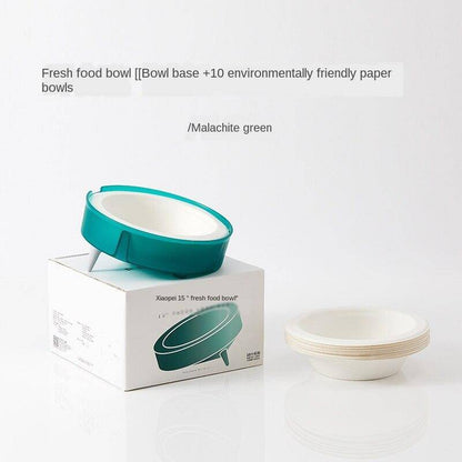 Replaceable Eco-Friendly Cat And Dog Food Bowl Set - The Freshfeed Dog Hugs Cat
