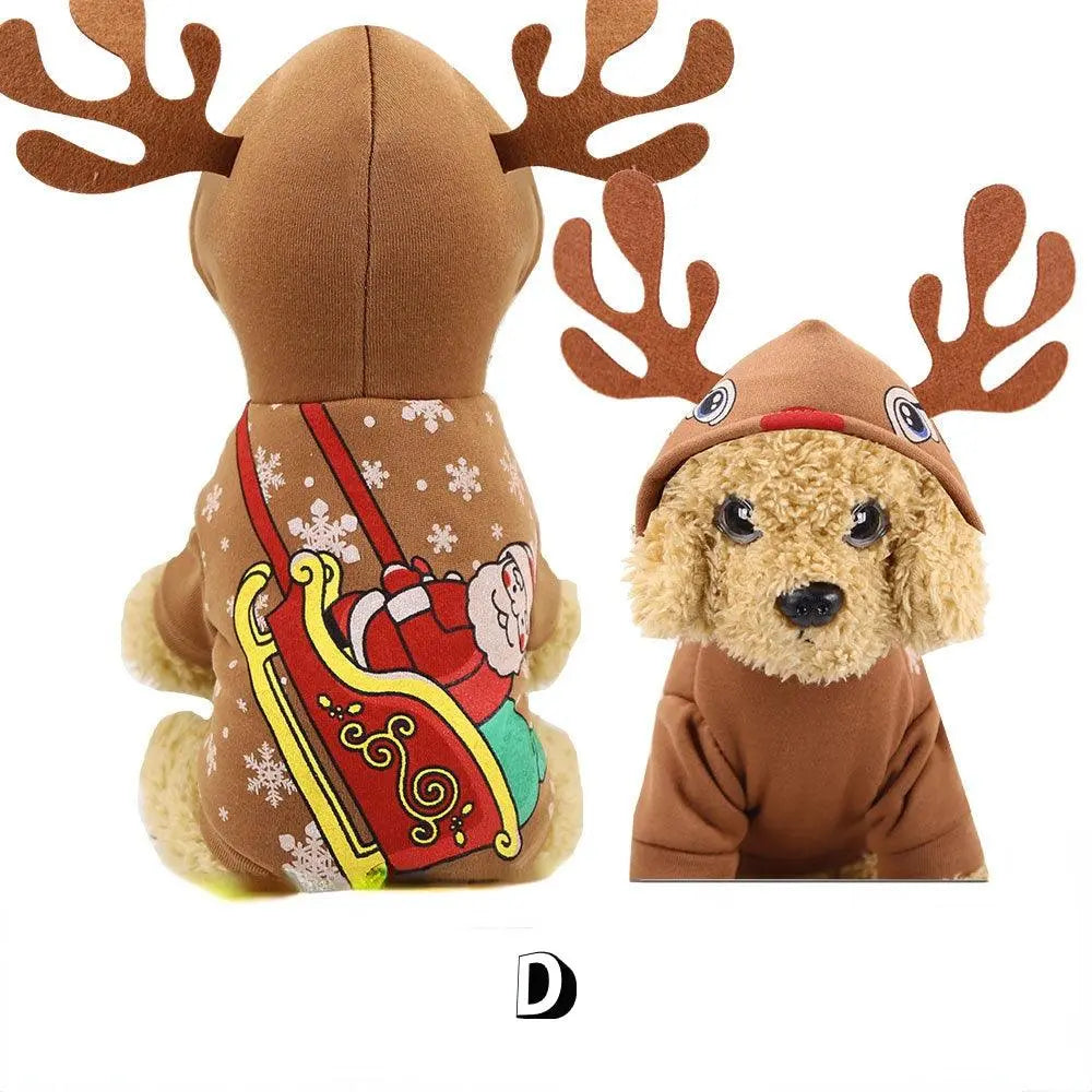 Festive Feline Christmas Cat Costume Dog Hugs Cat