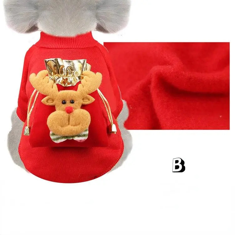 Festive Feline Christmas Cat Costume Dog Hugs Cat