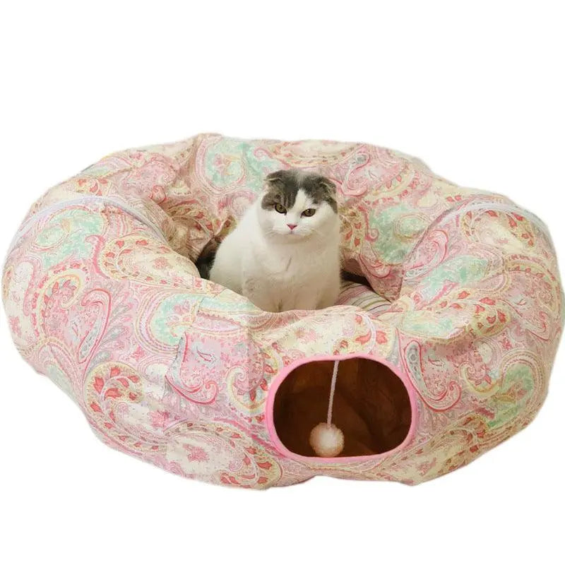 Foldable Pet Play Tunnel Dog Hugs Cat
