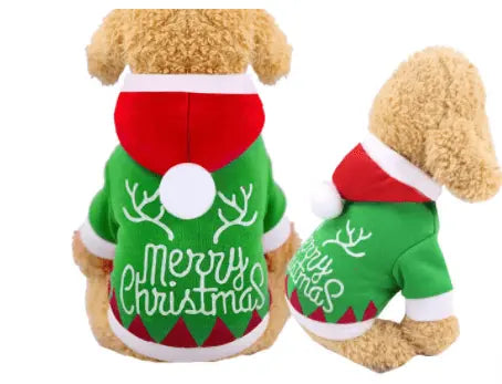 Festive Feline Christmas Cat Costume Dog Hugs Cat